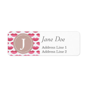 Pink Lips Pattern Return Address Label