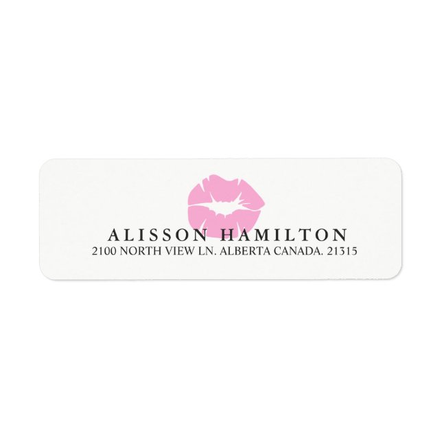 Pink Lips | Personalised Return Address Return Address Label (Front)