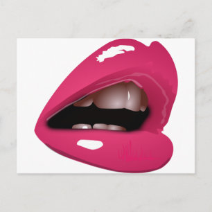 pink lips postcard