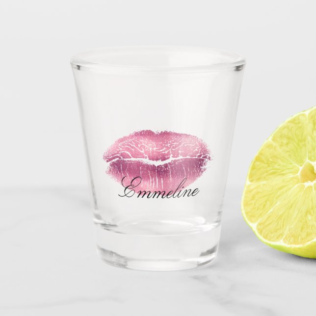 Pink Lips Shot Glass (Front)