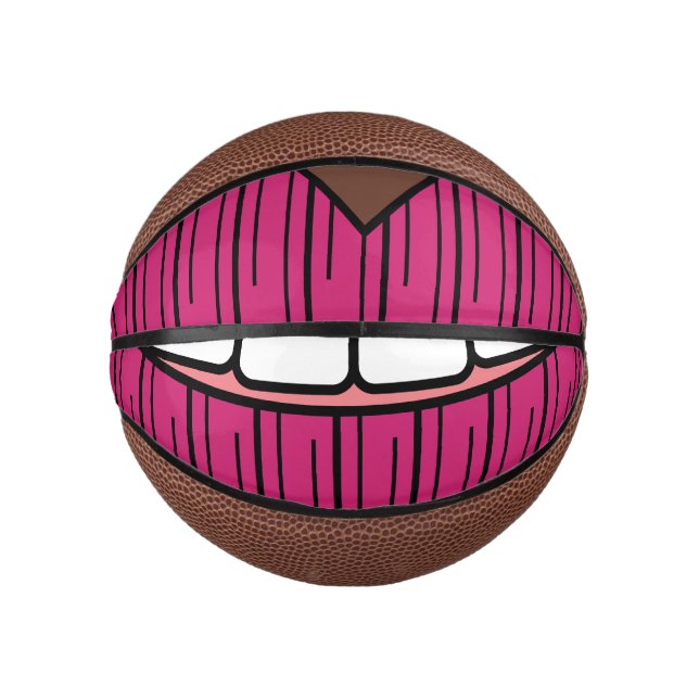 Pink Lips Smile Mini Basketball (Front)