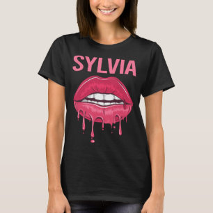 Pink Lips - Sylvia Name T-Shirt