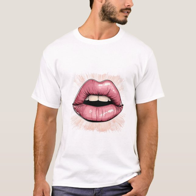 Pink Lips with Teeth T-Shirt (Front)