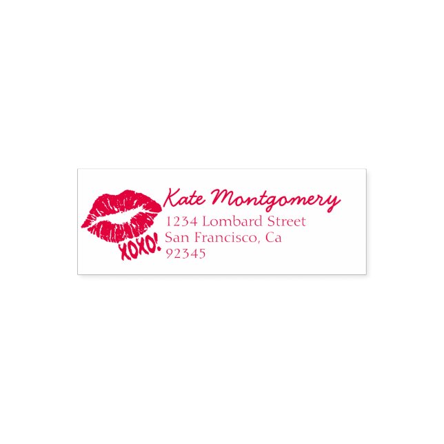 Pink Lips XOXO | Makeup Artist Self-inking Stamp (Design)