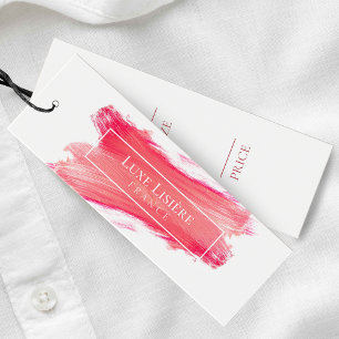 Pink Lipstick Brush Stroke Hang Tags