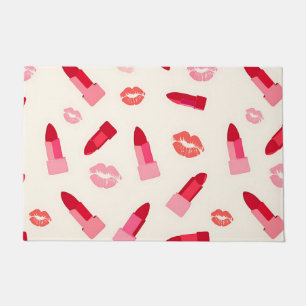 Pink Lipstick Kiss Pattern Doormat