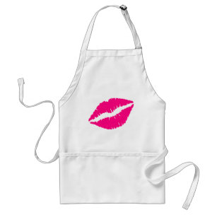 Pink lipstick kiss pop art standard apron