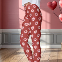 Pink Lipstick Kiss Print Red