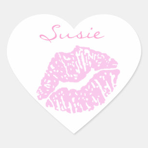Pink Lipstick Kiss Stickers