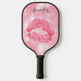 Pink Lipstick Personalised Pickleball Paddle