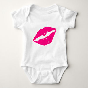 Pink lipstick pop art baby bodysuit