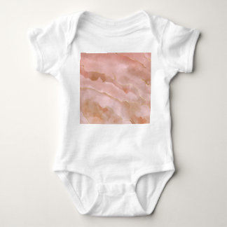 Pink Liquid Marble Gold Texture Baby Bodysuit