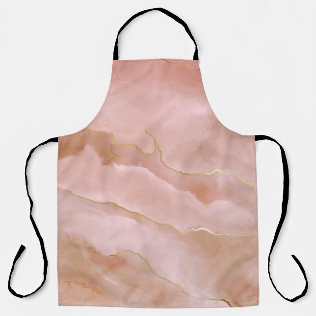 Pink liquid marble texture apron (Front)