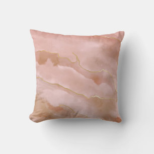 Pink liquid marble texture cushion
