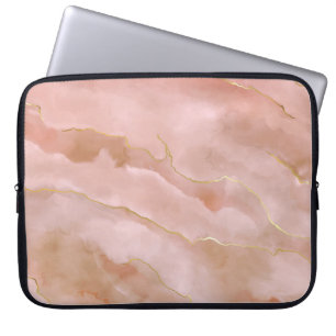Pink liquid marble texture laptop sleeve