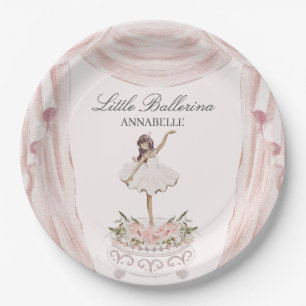 Pink Little Ballerina Baby Shower or Birthday Paper Plate