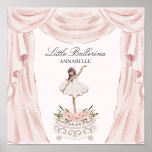 Pink Little Ballerina Baby Shower or Birthday Poster