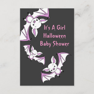 Pink Little Bat Baby Shower Invitation Cards