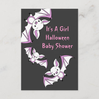 Pink Little Bat Baby Shower Invitation Cards
