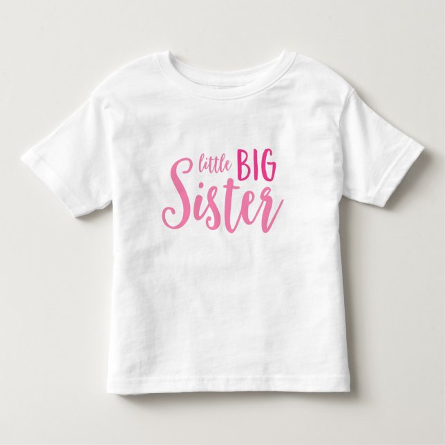 Pink Little Big Sister Toddler Pullover Hoodie (Front)