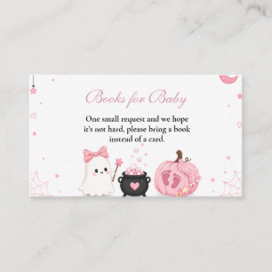 Pink Little Boo Baby Shower Books for Baby Enclosure Card