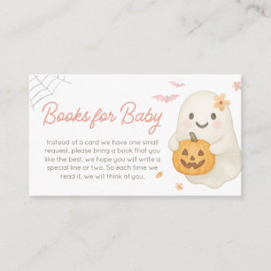 Pink Little Boo Baby Shower Books for Baby Enclosure Card