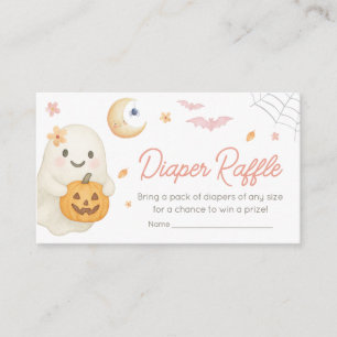 Pink Little Boo Baby Shower Diaper Raffle Enclosure Card