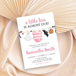 Pink Little Boo Baby Shower Invitation