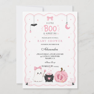 Pink Little Boo Baby Shower Invitation