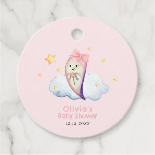 Pink Little Boo Bow Ghost Girl Baby Shower  Favour Tags