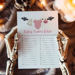 Pink Little Boo Clothesline Baby Name Race Game