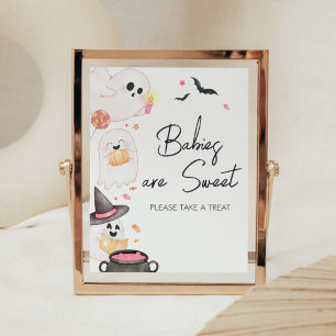 Pink Little Boo Halloween Babies are Sweet Poster