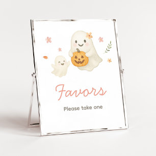 Pink Little Boo Halloween Favours Sign