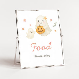 Pink Little Boo Halloween Food Sign