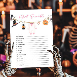 Pink Little Boo Halloween Word Scramble Game