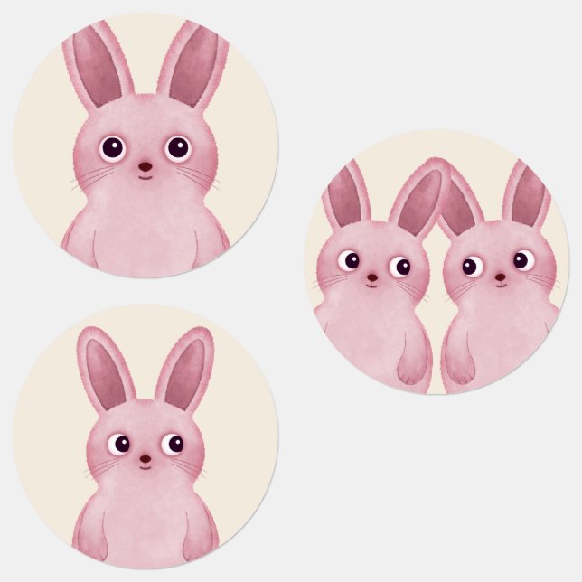Pink little bunnies stickers (Group)