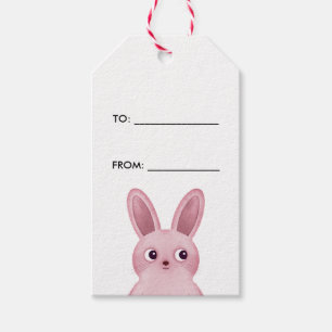 Pink little bunny gift tags