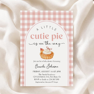 Pink Little Cutie Pie Fall Baby Shower Invitation