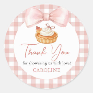 Pink Little Cutie Pie Fall Baby Shower Sticker