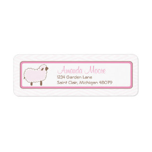 Pink Little Lamb Address Label Return Address Label