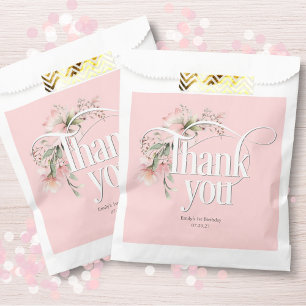 Pink little Miss Onederful Baby Girl 1st birthday Favour Bag