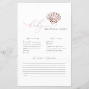 Pink Little Pearl Baby Predictions & Advice Game