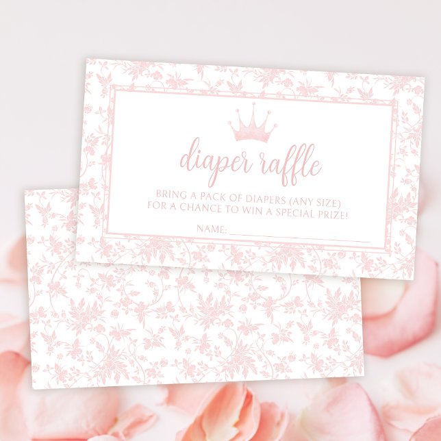 Pink little princess baby shower diaper raffle enclosure card (Creator Uploaded)