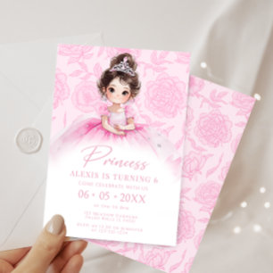 Pink Little Princess Royal Birthday Girl Invitation