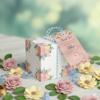 Pink Little Pumpkin Baby Shower Favour Tags