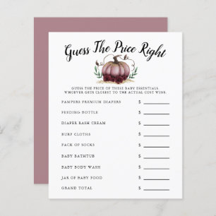Pink Little Pumpkin Baby Shower Guess The Price