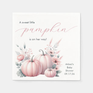 Pink Little Pumpkin Baby Shower Napkin