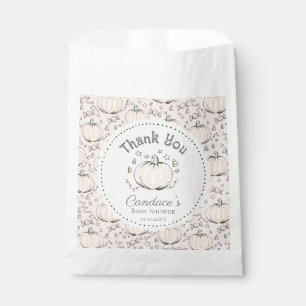 Pink Little Pumpkin Fall Baby Shower Thank You Favour Bag
