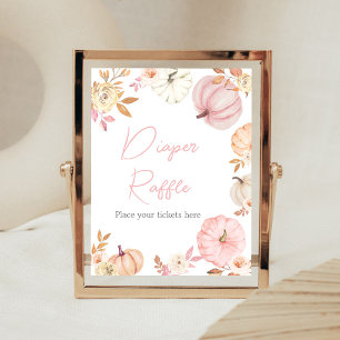 Pink Little Pumpkin Fall Diaper Raffle Sign