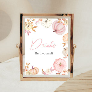 Pink Little Pumpkin Fall Drink Sign